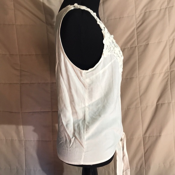 Boho Gypsy flower hippie crochet white tank blouse - Picture 3 of 7